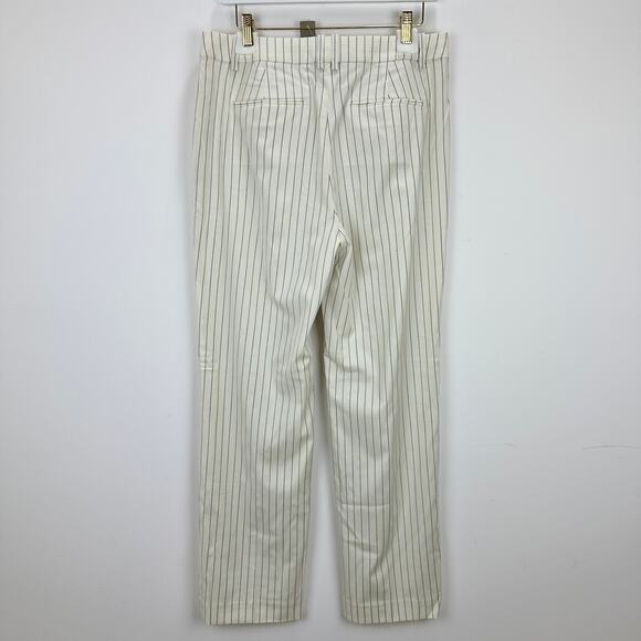 J.Crew Collection Portia Pant Ivory Pinstripe Italian Wool Classic US 10 NWT - Picture 13 of 15